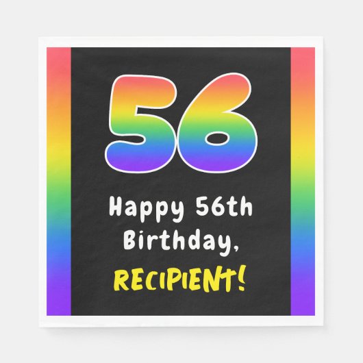 56e verjaardag: Regenboogspectrum # 56, Aangepaste Servet (Voorkant)