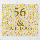 56e verjaardag sparkling wijnetiket (Enkel label)