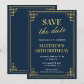 56e verjaardag uitnodigingen Mannen Save the date  (Voorkant / Achterkant)