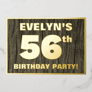 56e verjaardag: Vet, Faux-waterkorenpatroon Folie Uitnodiging