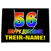 56e verjaardag: Vet, Vun, eenvoudig, regenboog 56 Groot Cadeauzakje (Voorkant)