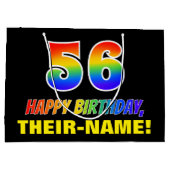 56e verjaardag: Vet, Vun, eenvoudig, regenboog 56 Groot Cadeauzakje (Achterkant)