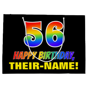 56e verjaardag: Vet, vun, eenvoudig, regenboog 56 Groot Cadeauzakje