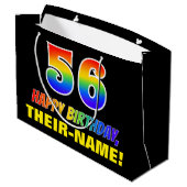 56e verjaardag: Vet, Vun, eenvoudig, regenboog 56 Groot Cadeauzakje (Achterkant Gekanteld)