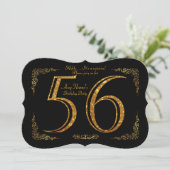 56e, Verjaardagsfeest 56e, grote Gatsby, zwart & g Kaart (Staand voorkant)