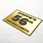 56e Verjaardagsfeest — Koutige, Nep Houtnerf Tekst Folie Uitnodiging (Gedraaid)