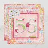 56e verjaardagsfeestje scrapbooking stijl kaart (Voorkant / Achterkant)