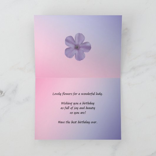 56e verjaardagskaart met bloemen letters kaart (Binnen)