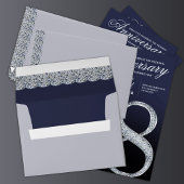 56ste jubileum diamant zilver marineblauw modern kaart
