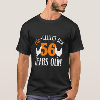 56ste verjaardag 56 jaar oud kippenboer kip  t-shirt
