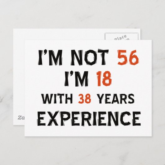 56ste verjaardag design briefkaart (Voorkant / Achterkant)