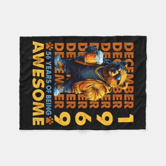 56th Birthday Bear Legends December 1969 56 Years  Fleece Deken (Voorkant (Horizontaal))