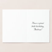 56th Birthday: Elegant, Ornate Script; Custom Name Folie Kaarten (Binnen)