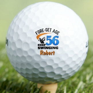 56th Birthday Golf Gift Funny Keepsake Blue Golfballen