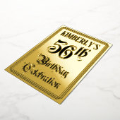 56th Birthday Party — Elegant Script + aangepaste Folie Uitnodiging (Gedraaid)