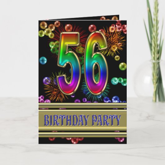56th Birthday party Invitation (Voorkant)