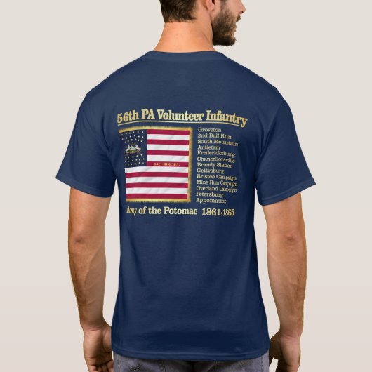 56th Pennsylvania Volunteer Infantry (BH) T-shirt (Achterkant)