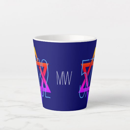5782 Joods nieuwjaarsmonogram Latte Mok (Voorkant)