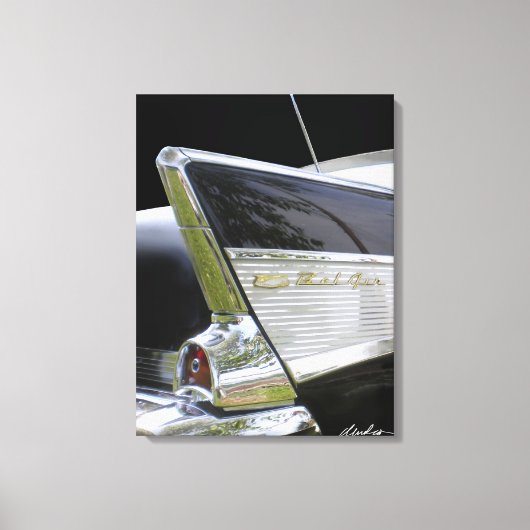 '57 Chevy Bel Air "FINS" Canvas Afdruk (Voorkant)