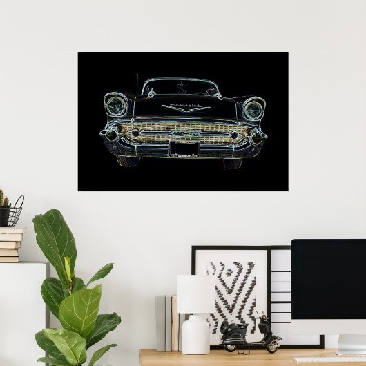 57 Chevy Bel Air Poster (Thuiskantoor)