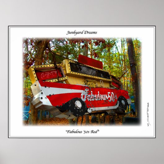 57 Chevy Belair Fabulous Fifties Junkyard Sign Poster (Voorkant)