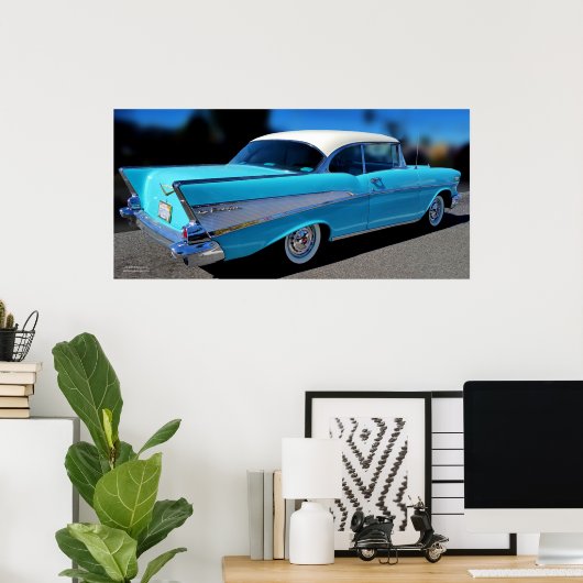 "57 CHEVY BELAIR POSTER (Thuiskantoor)
