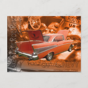 57 Chevy-Lake Scott Rod run Series Briefkaart