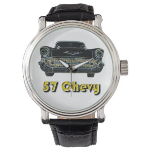 57 Chevy  lederen bandhorloge Horloge