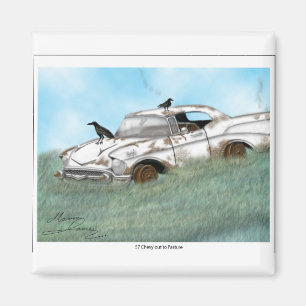 57 Chevy naar het vasteland. Magneet
