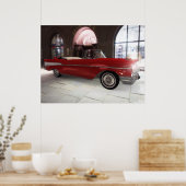 '57 Chevy - Rood - HOGE resolutie! Poster (Keuken)