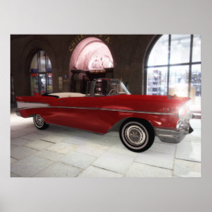 '57 Chevy - Rood - HOGE resolutie! Poster