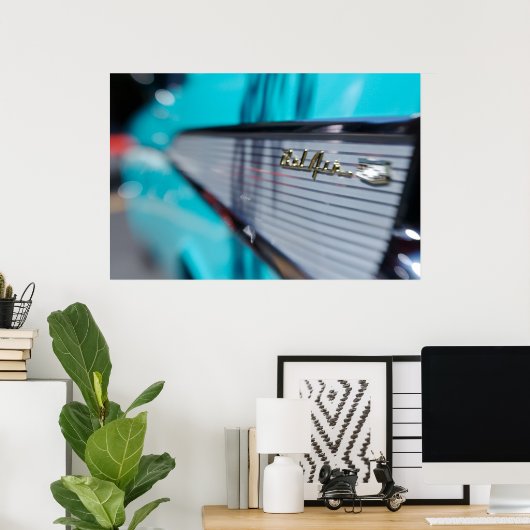 "57 Chevy Tailfin Poster (Thuiskantoor)