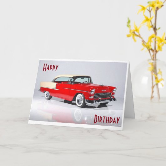 57 CHEVY-TO EEN VEROUDERD TOT IN DE PERFECTIE MAN KAART (Gele Bloem)