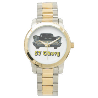 57 Chevy Two-Tone met Gold en Silver Tone Watch Horloge