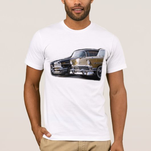57 en 56 Chevy's Ready for Action T-shirt (Voorkant)