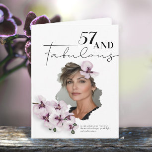 57 & Fabulous Orchidee Foto Verjaardagskaart Kaart