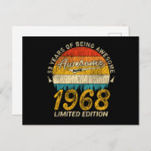 57 Jaar Oud 1968 Retro Geweldig 57ste Verjaardag C Briefkaart (Voorkant / Achterkant)