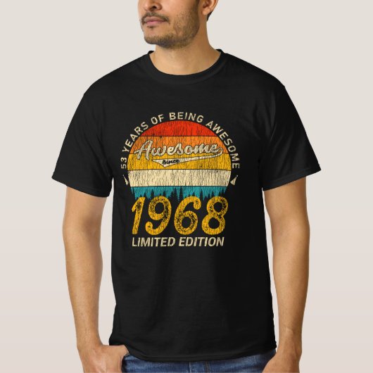 57 jaar oud 1968 Retro Geweldige 57ste verjaardags T-shirt (Voorkant)