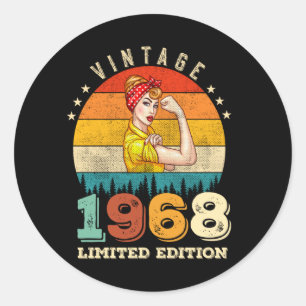 57 jaar oude Bday 1968 Vintage 57ste verjaardag vr Ronde Sticker