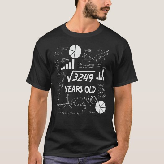 57 jaar oude dagelijkse Wiskunde leraar 57e geboor T-shirt (Voorkant)