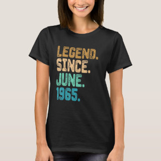 57 jaar oude leggende sinds juni 1965 57e verjaard t-shirt