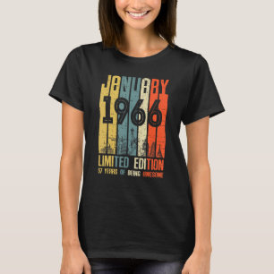 57 jaar oude Mannen van januari 1966 T-shirt