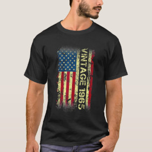 57 jaar oude Vintage 1965 Amerikaanse vlag 57e geb T-shirt