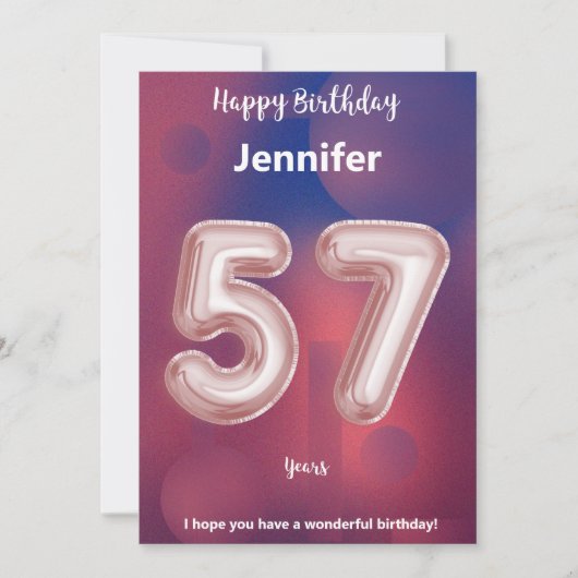 57-jarige Happy Birthday-kaart (Voorkant)