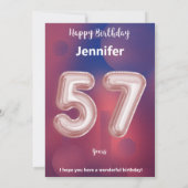 57-jarige Happy Birthday-kaart (Achterkant)