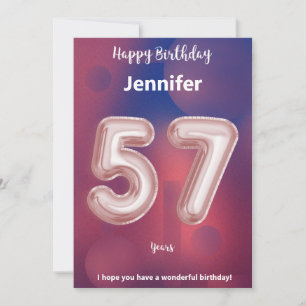57-jarige Happy Birthday-kaart