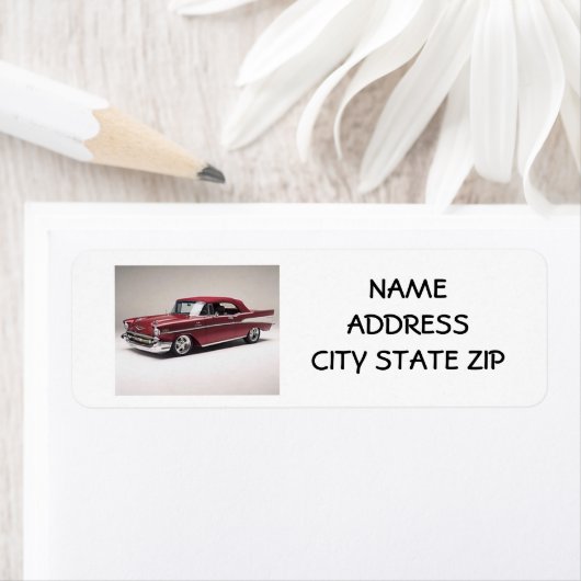 **57 KLASSIEKE CHEVY** RETOURADRES LABEL (Insitu)