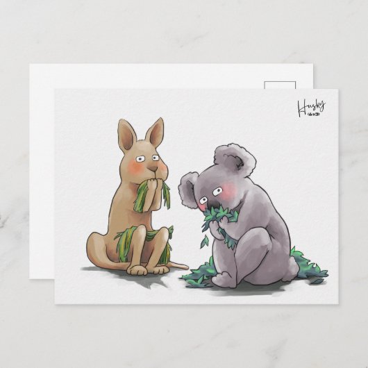 57: Koala en kangoeroe Briefkaart (Voorkant / Achterkant)