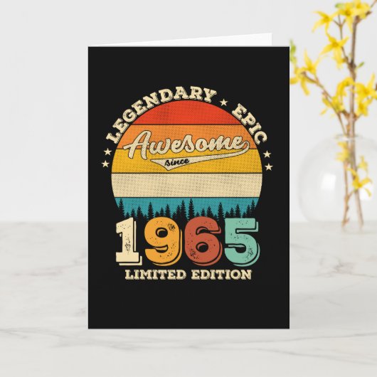 57 Year Old Awesome Since 1965 57th Birthday Gift Kaart (Gele Bloem)