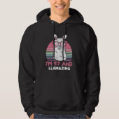 57 Year Old Bday Llamazing 57th Birthday Llama Hoodie (Voorkant)